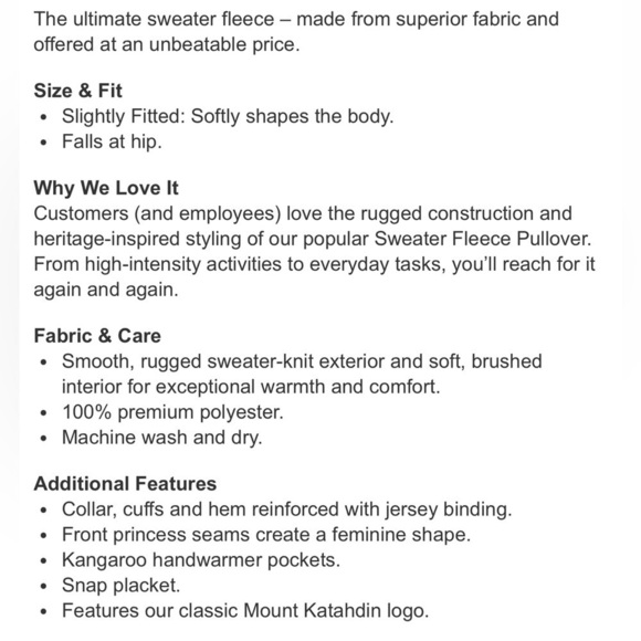 ⭐️ L.L.Bean Sweater Fleece Pullover Size XS - Picture 5 of 6